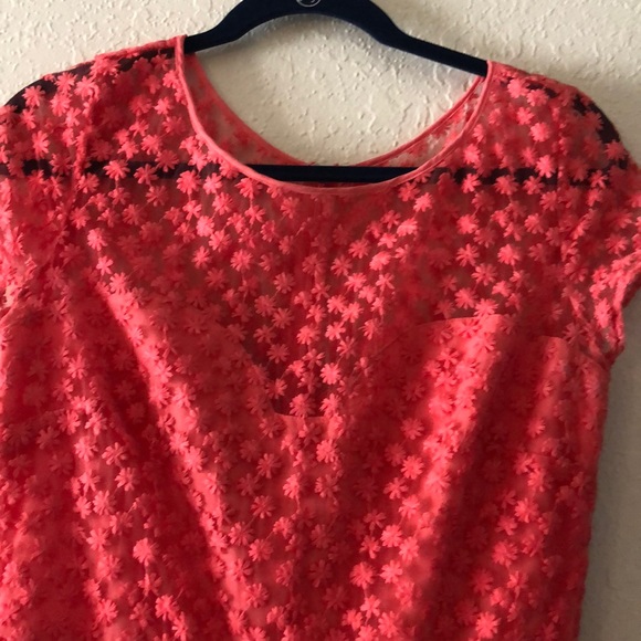 Anthropologie Pink Floral Lace Dress - Picture 3 of 5